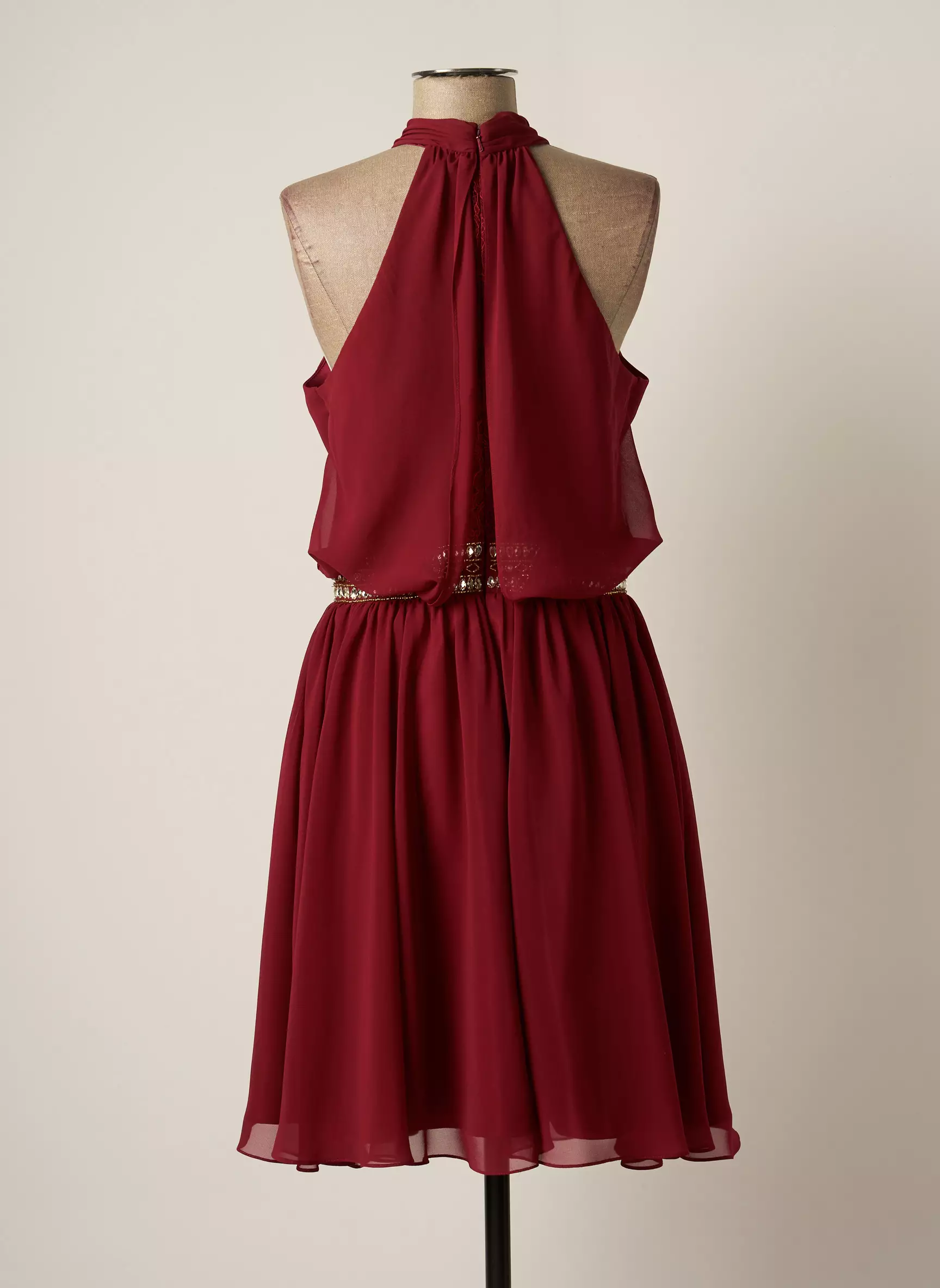 Grand Soir Robes Mi Longues Femme couleur rouge