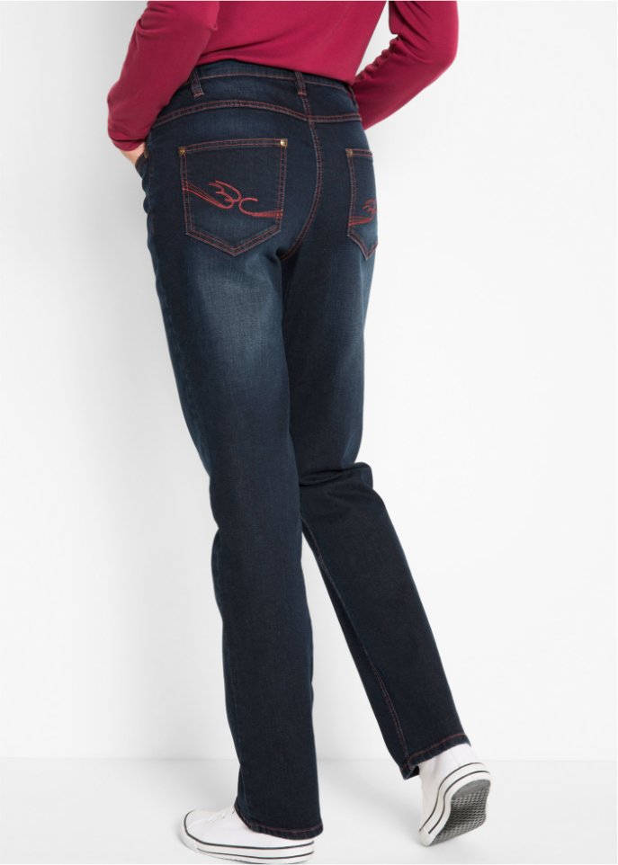 Baumwoll-Stretch-Jeans mit Bequembund, Straight
