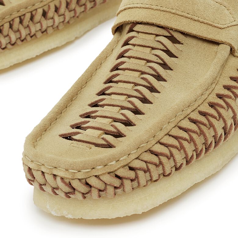 Clarks Wallabee Loafer Weave maple suede
