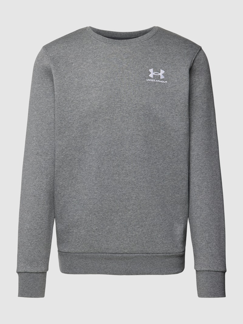 Sweatshirt mit Label-Print Modell 'Essential' in mittelgrau