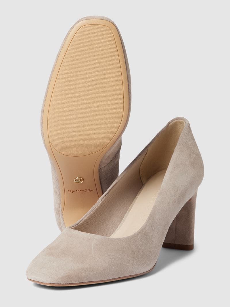 Pumps aus Veloursleder in beige