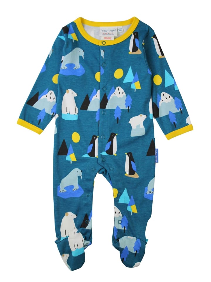 Toby Tiger Schlafanzug mit Arktis Print in blau günstig kaufen