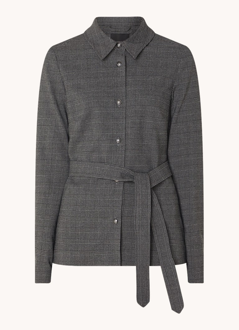 Blazer în carouri Alaska NIKKIE cu curea cravată