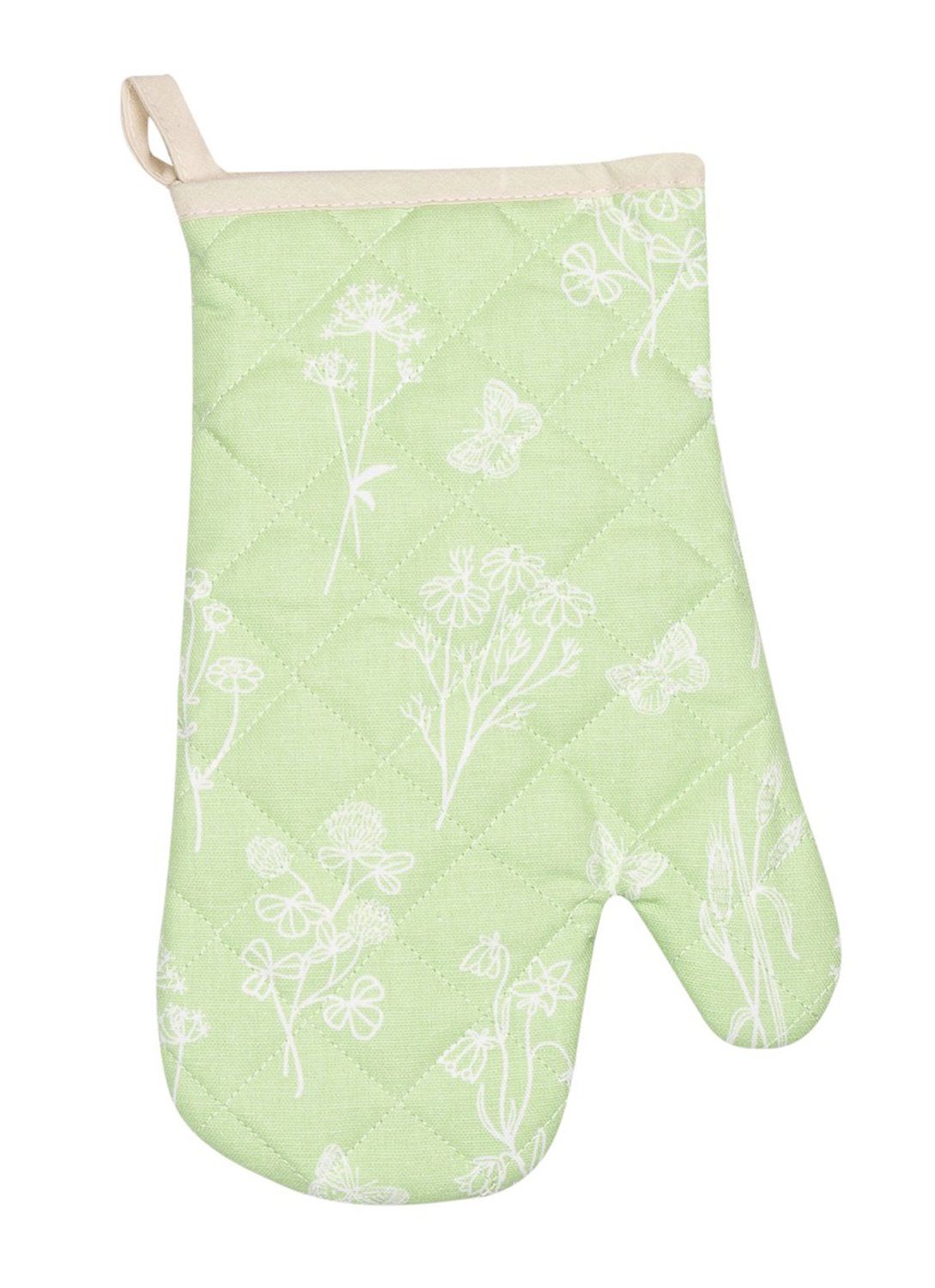 Kracht Topfhandschuhe Wildblumen, (Set, 2-tlg., 2-teilig), 2er Set Ofenhandschuhe, wattiert, ca. 20x30 cm