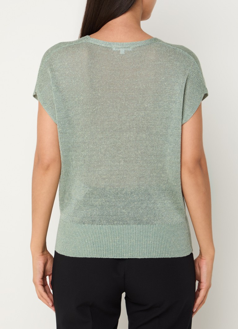 OPUS Pecki semi-transparent chunky knit top in linen blend