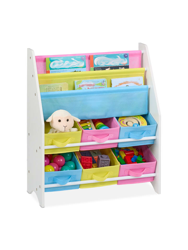 relaxdays Kinderregal in Bunt - (B)62,5 x (H)74 x (T)31 cm günstig kaufen onesize