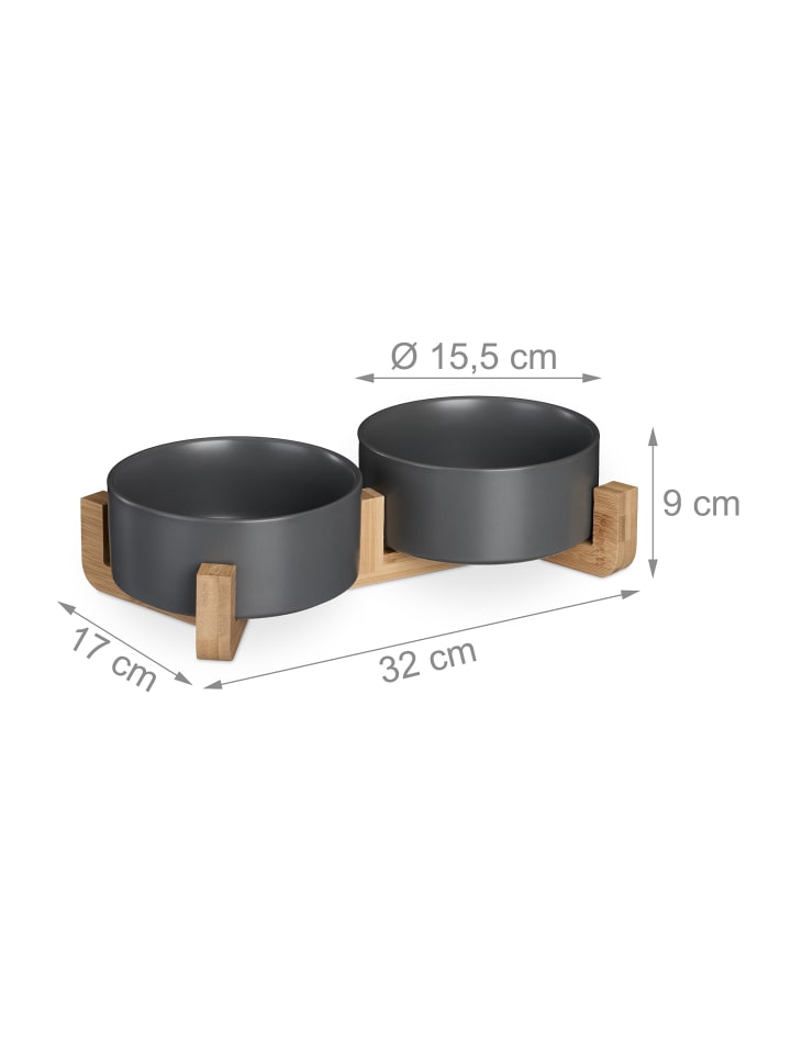relaxdays Hundenapfbar in Grau - 850 ml günstig kaufen onesize