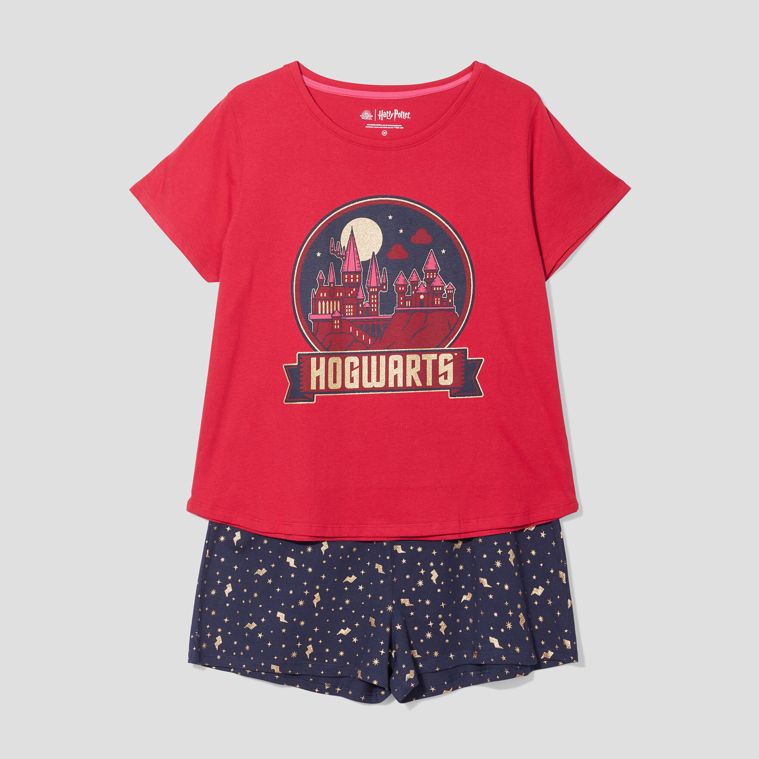Ensemble pyjama short coton Harry Potter bordeaux femme | La Halle