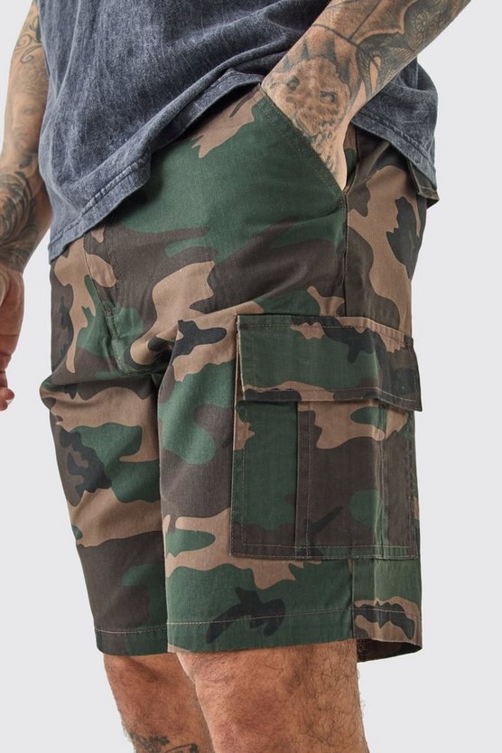 Tall Camouflage Twill Cargo-Shorts