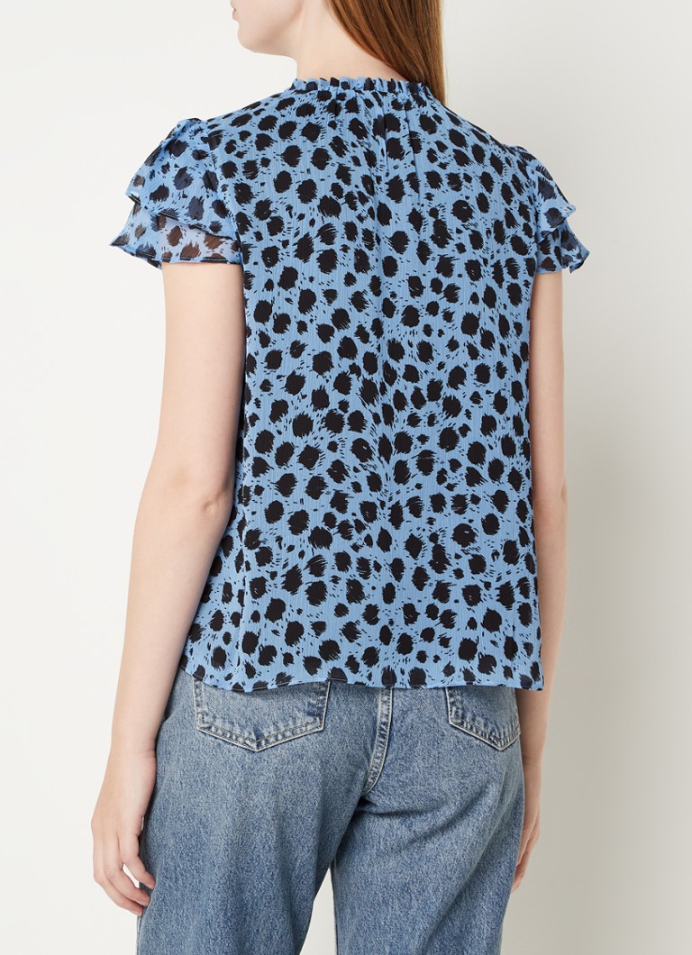 Whistles Brushed Dalmation top with print and flounce