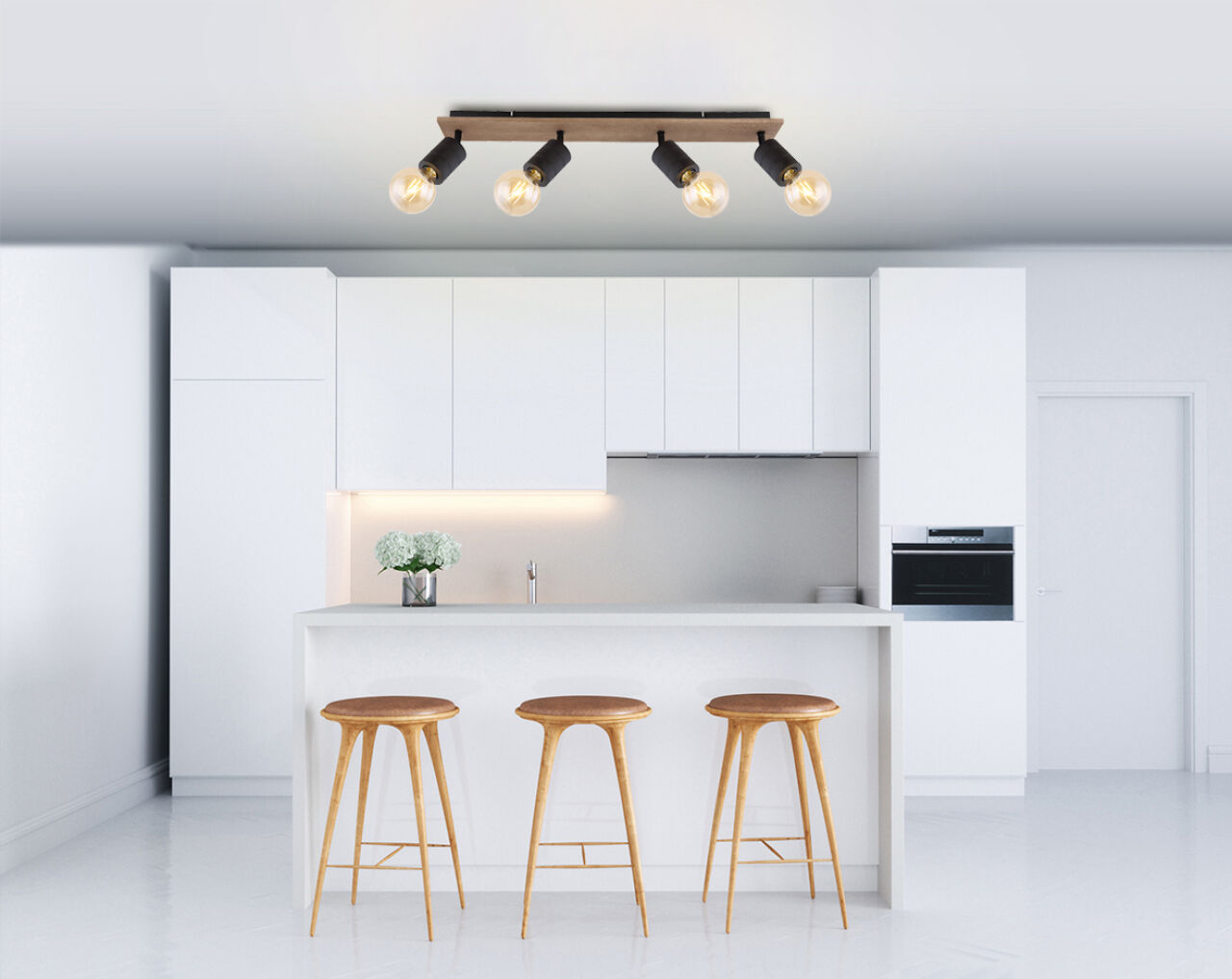 Globo Lighting - JOSELLA - Strahler Holz dunkelbraun, 4x E27