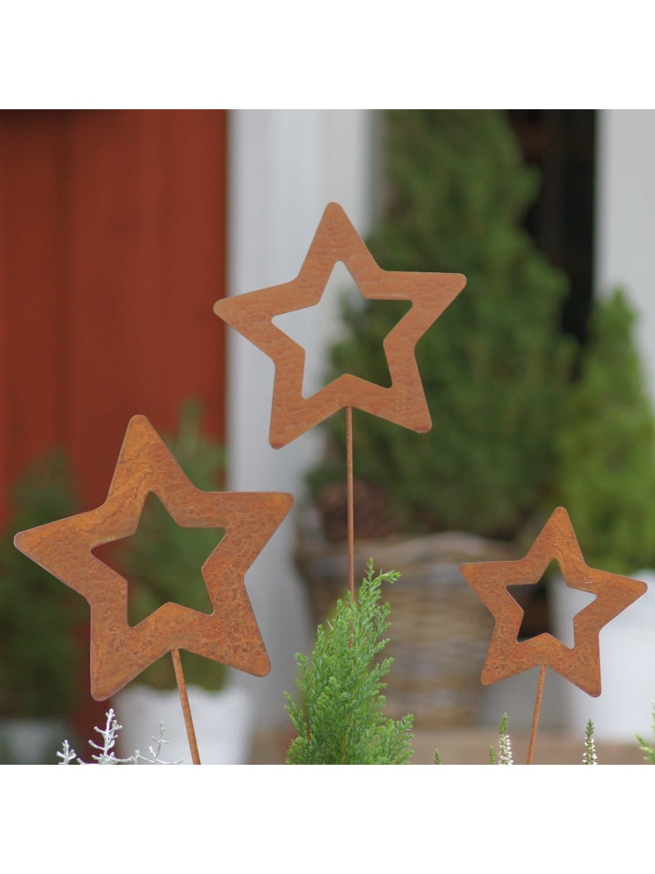 UNUS Gartenstecker Rostopik Sterne in Braun günstig kaufen onesize