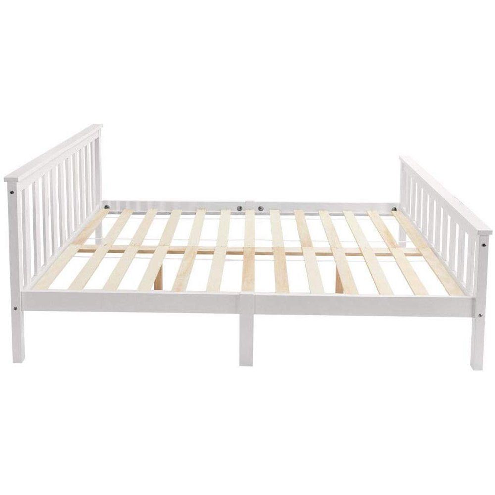 Merax Massivholzbett (Packung), Doppelbett 140x200 cm, Ehebett Bettgestell mit Lattenrost und Kopfteil