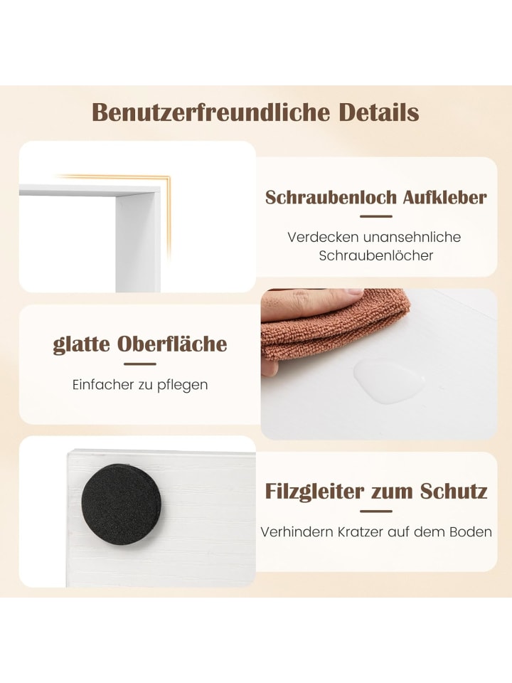 COSTWAY Bücherregal 7 Ebenen 125 x 22 x 150 cm in Weiß günstig kaufen onesize