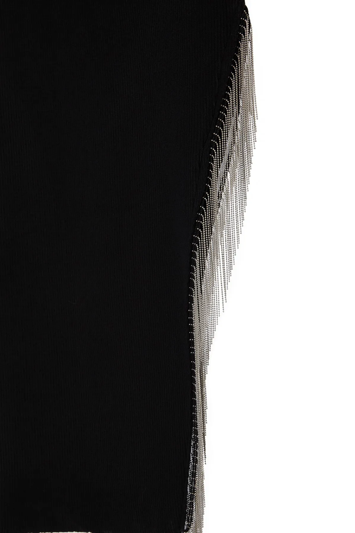 Trendyol Curve  Schwarzes Strickkleid mit asymmetrischem Schnitt und Accessoire-Details TBBAW24AH00006