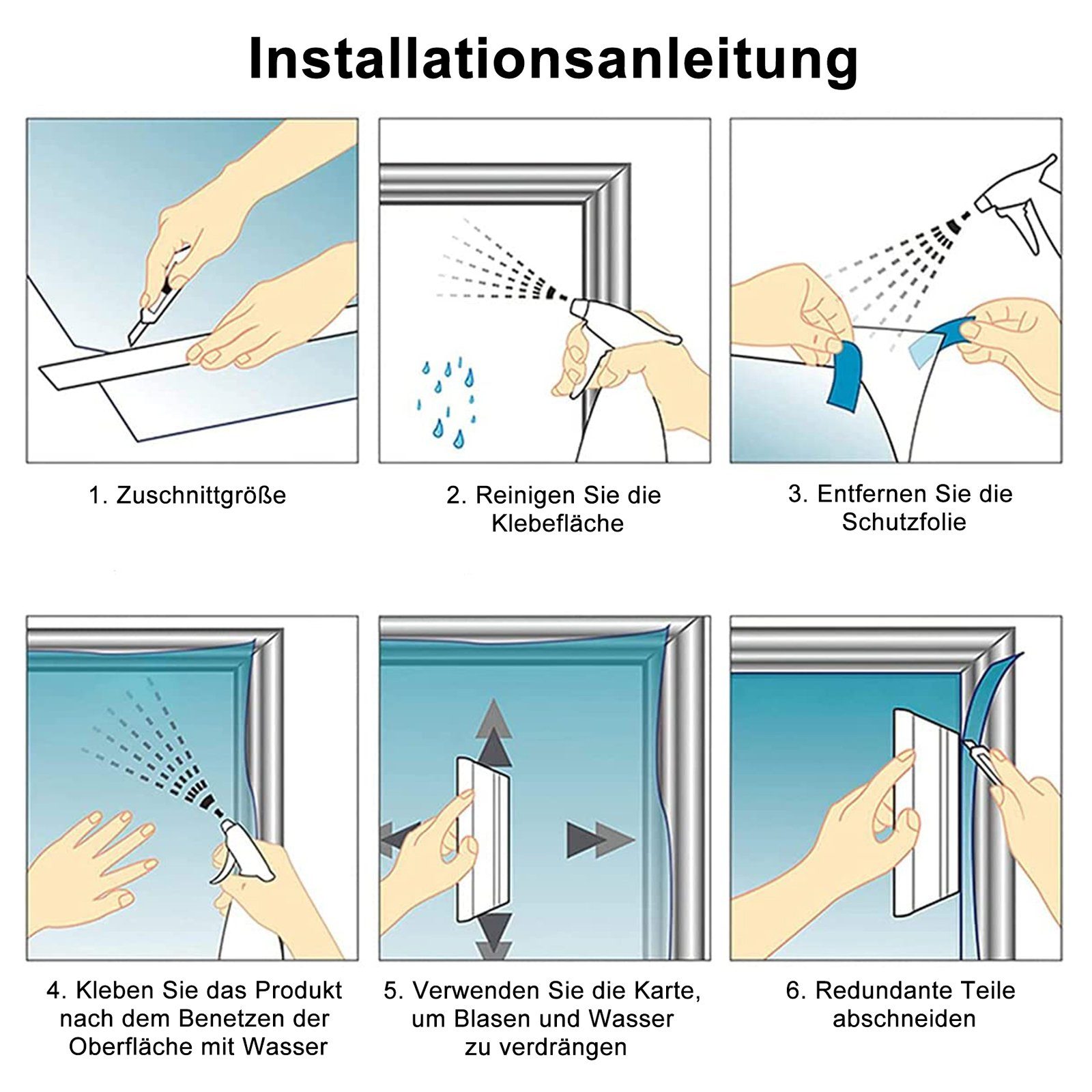 Fensterfolie Sichtschutzfolie Fenster in Anthrazit, Fensterfolie selbsthaftend, CALIYO