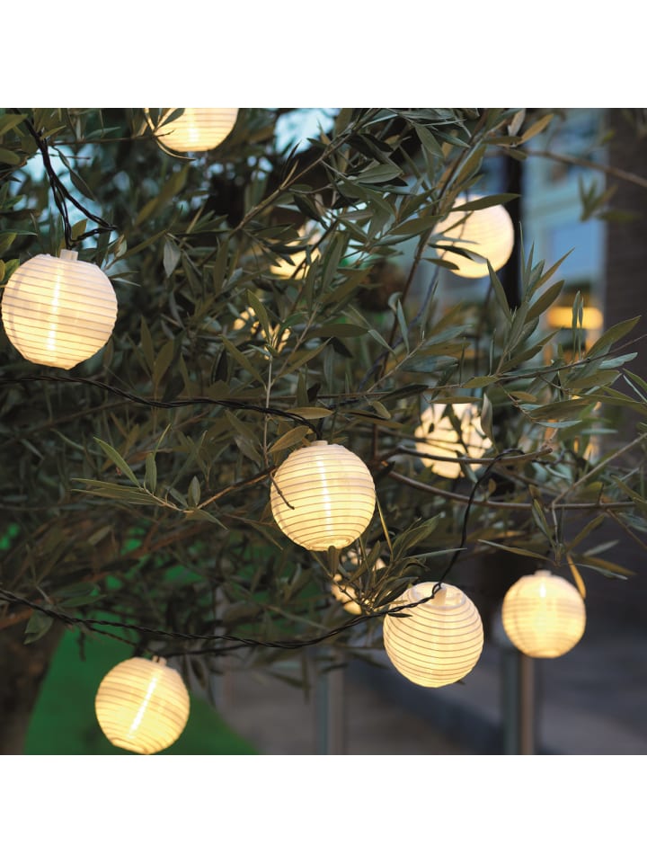MARELIDA LED Solar Lichterkette 10 Lampions in weiß - L: 4,5m günstig kaufen onesize
