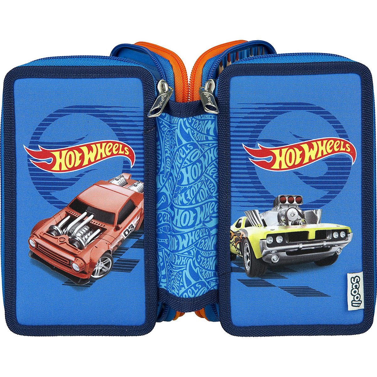 Triple-Federmäppchen Hot Wheels, befüllt, 30-tlg.