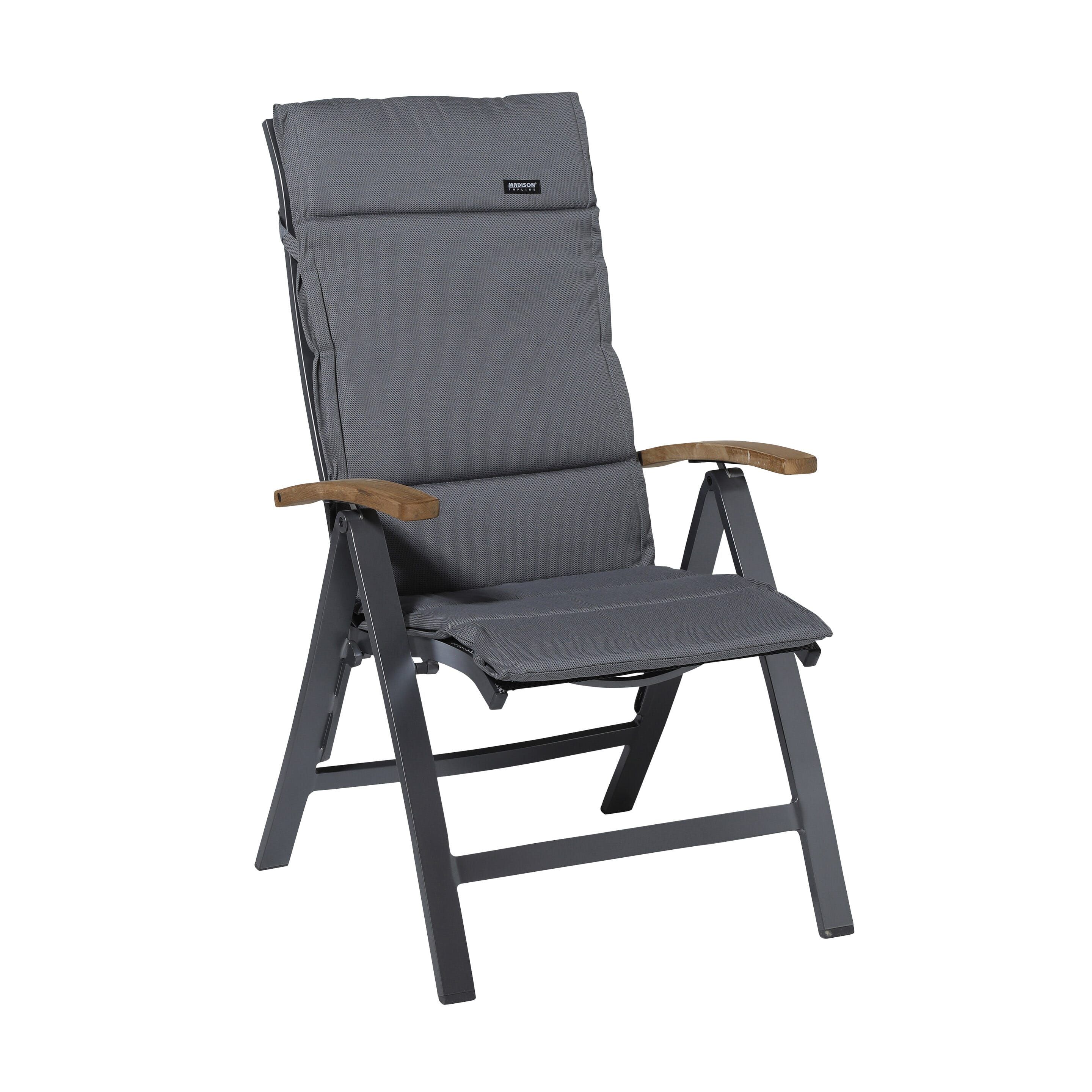 Madison Rib Grey 125x50 Gartenkissen mit hoher Rückenlehne