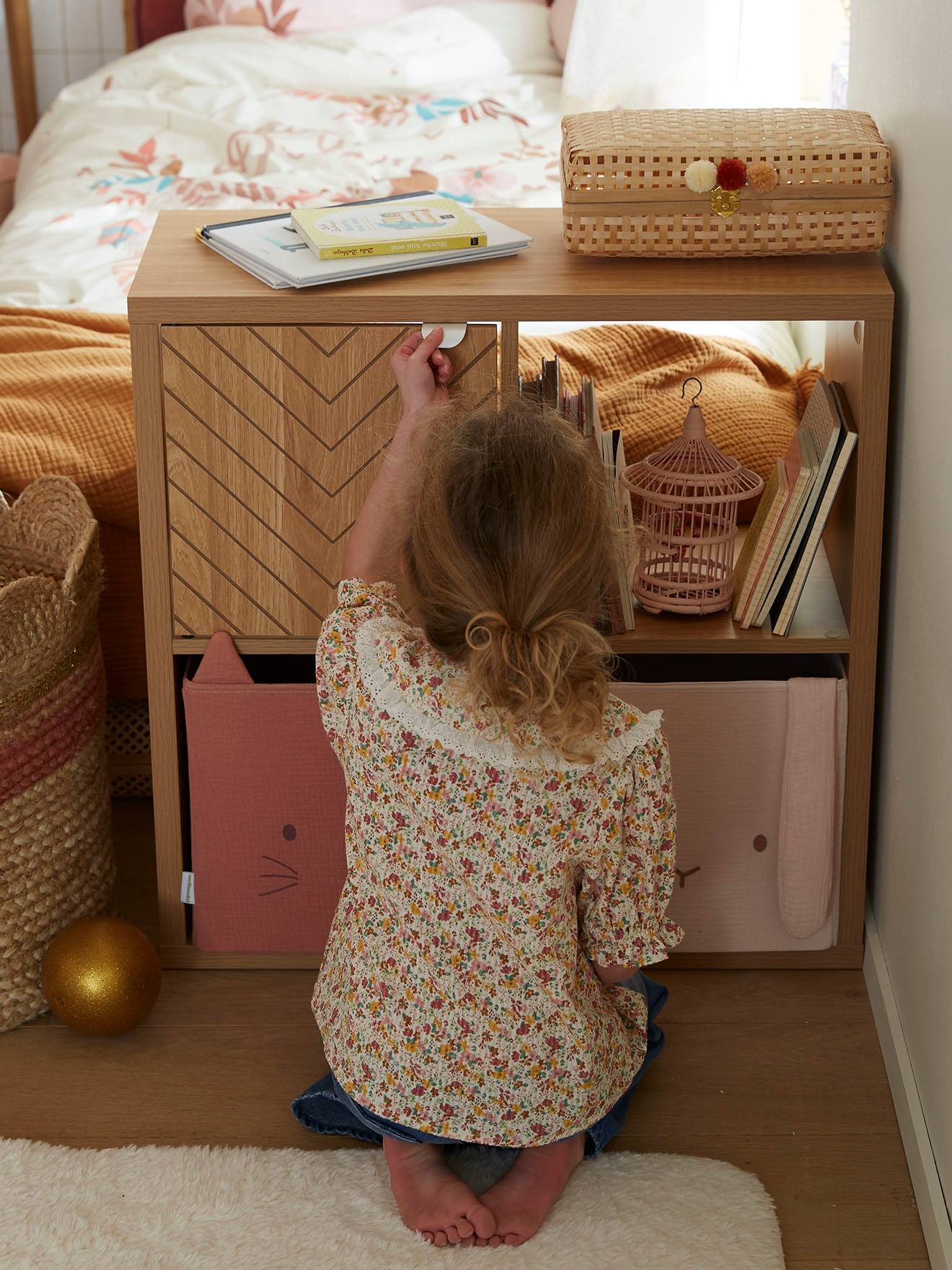 Vertbaudet Kinderzimmer Regalelement mit 4 Fächern CHEVRONS - braun