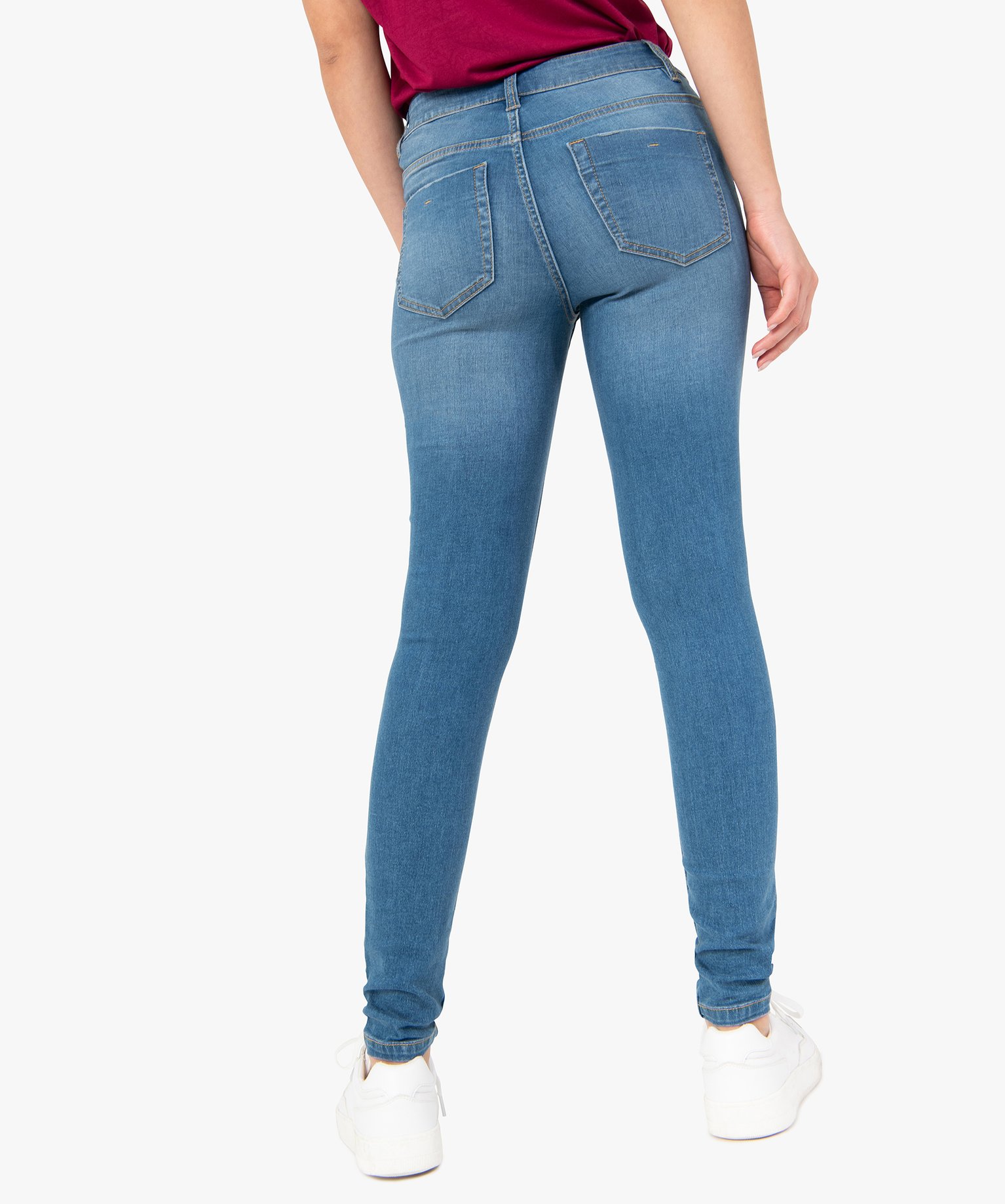 Jean Skinny taille normale délavé femme stone | GEMO