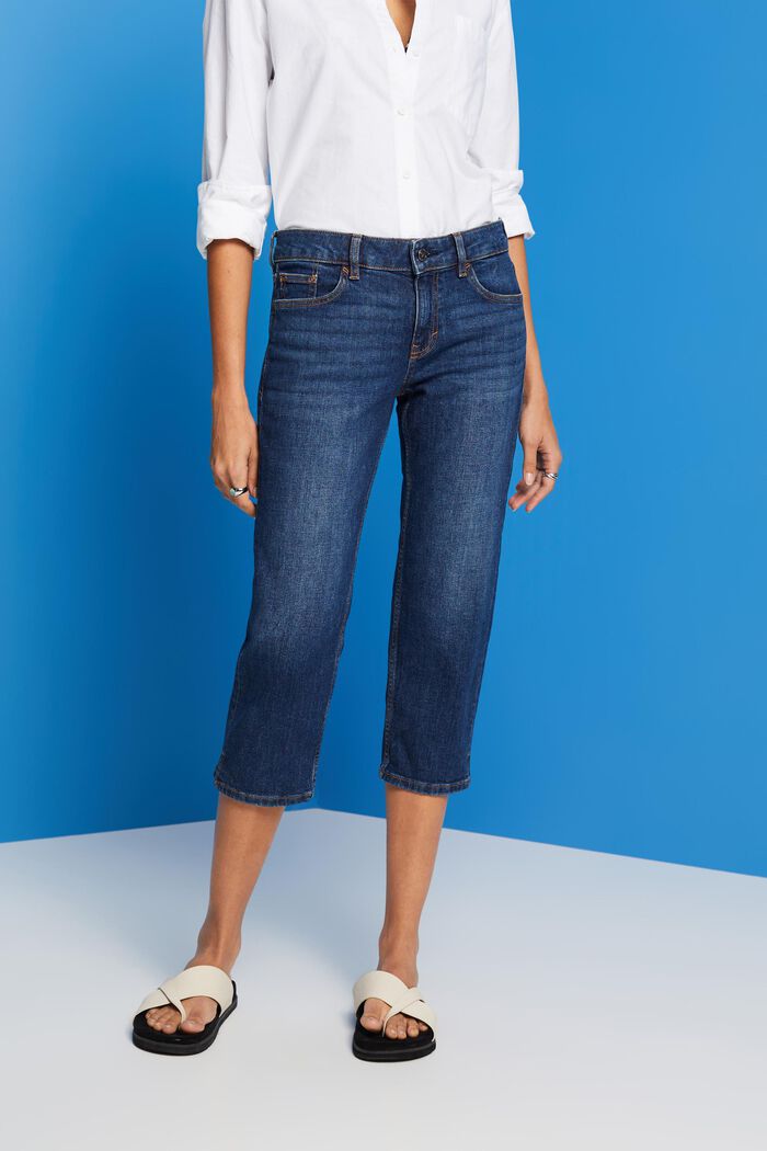 Capri-Jeans mit mittelhohem Bund