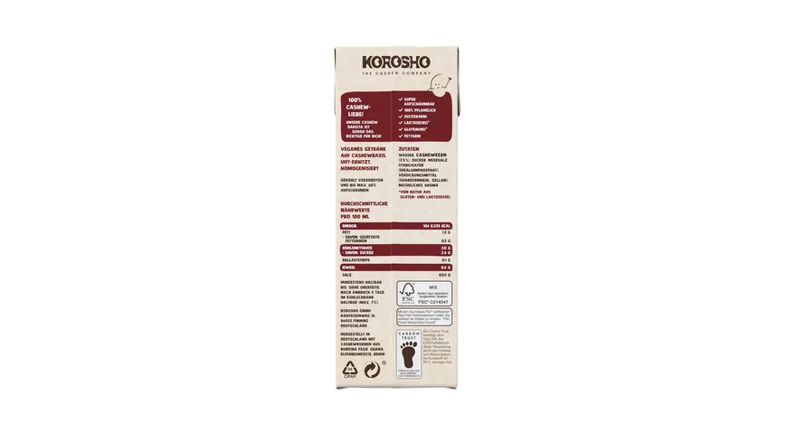 KOROSHO Cashew Barista 1 l