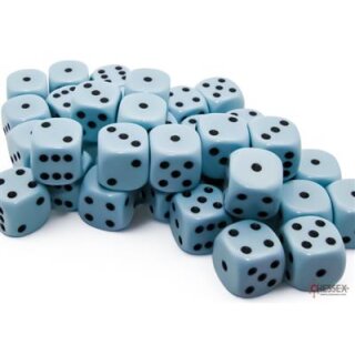 Opaque Pastel D6 Dice Block 12mm - Blue / Black (36)