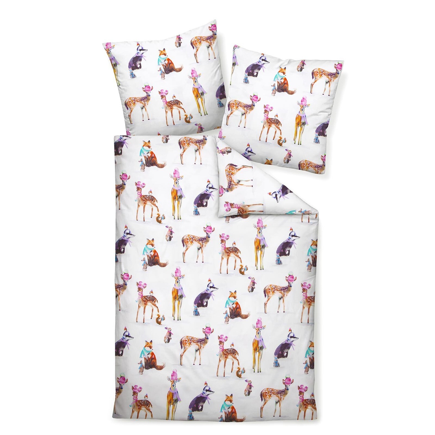 Janine Mako-Satin Bettwäsche modern art S 42115 multicolor