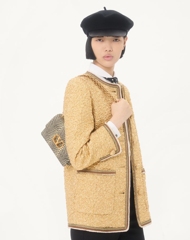 Sac porté épaule en cuir Elaphe à imprimé Vain Cobra Valentino Garavani