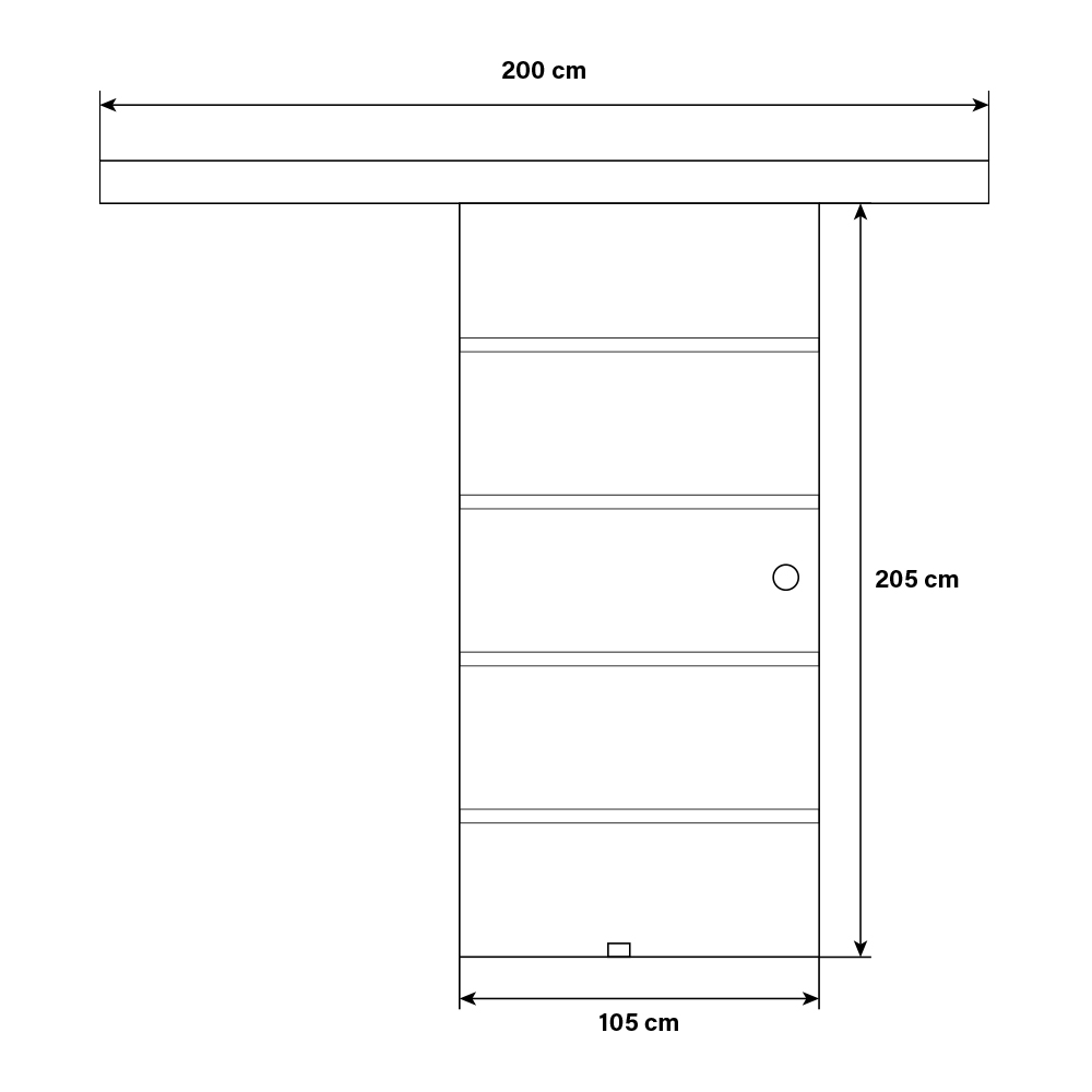 Home Deluxe Glasschiebetür SIRENA – 205 x 105 cm Milchglas