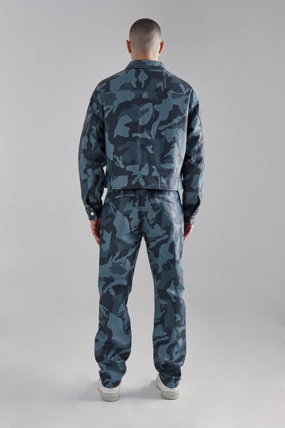Camouflage Hose mit geradem Bein