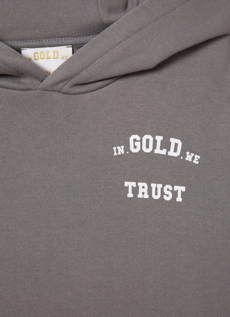 Hanorac din bumbac organic de la cunoscutul brand „In Gold We Trust”, cu imprimeu față-verso.