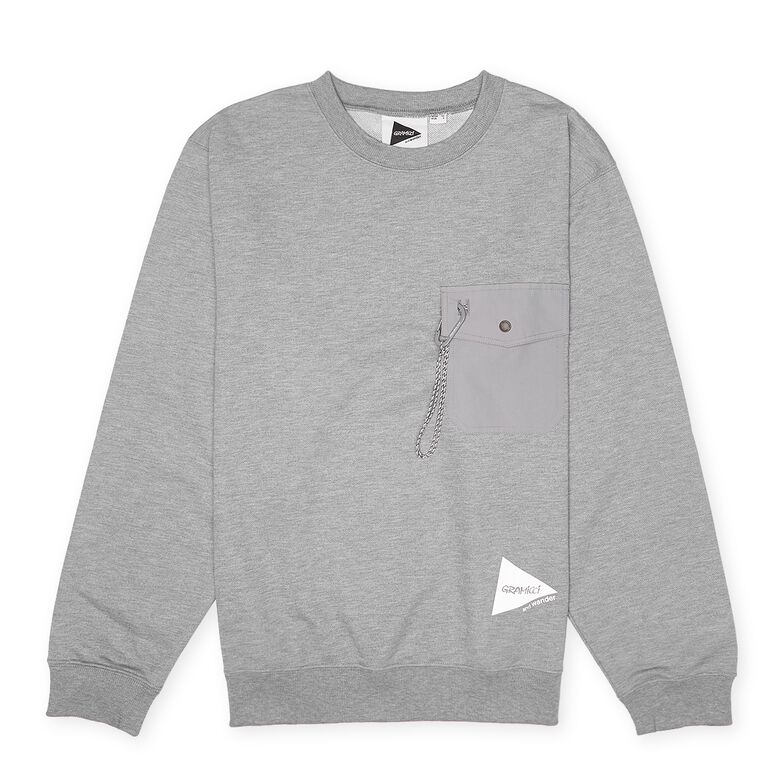 Gramicci x And Wander Print Sweatshirt grey