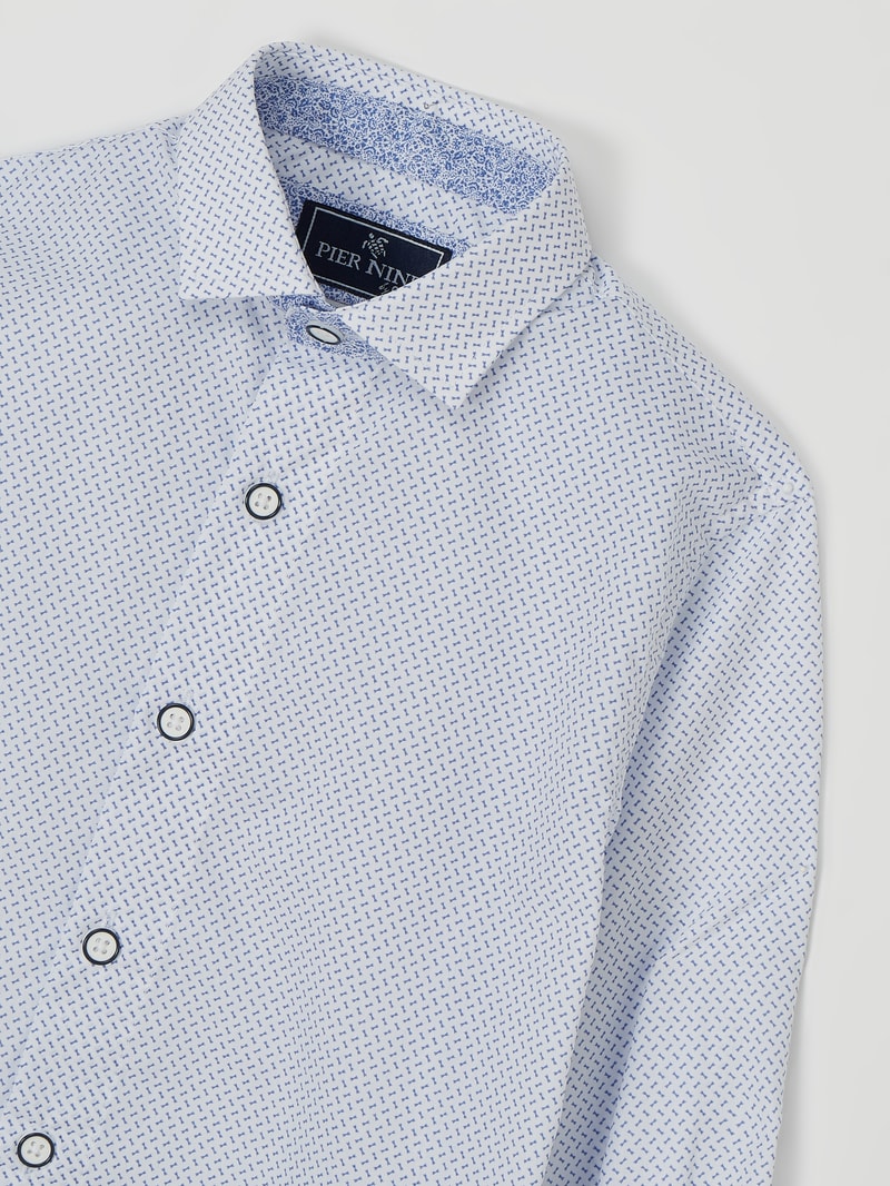 Slim Fit Hemd mit Baumwoll-Anteil in weiß
