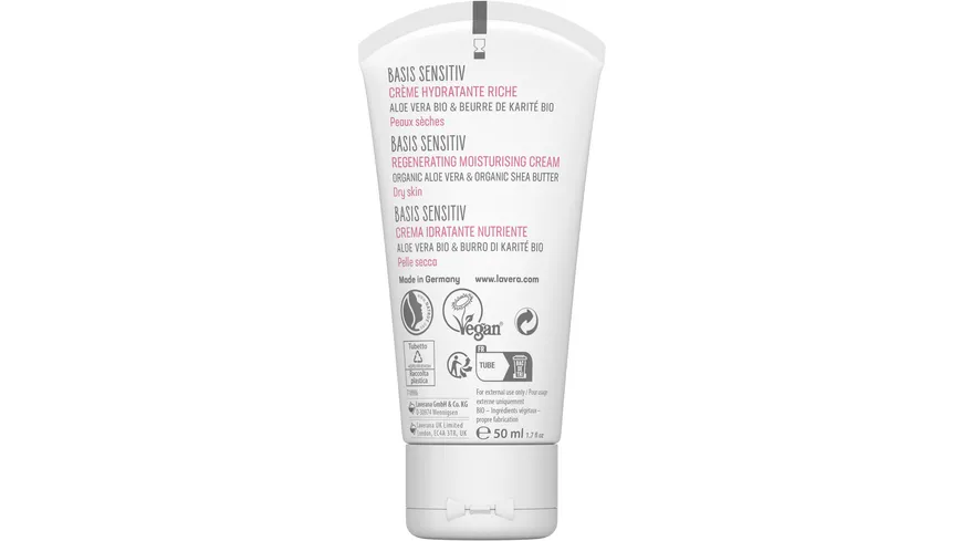 lavera BASIS SENSITIV Reichhaltige Feuchtigkeitscreme 50 ml