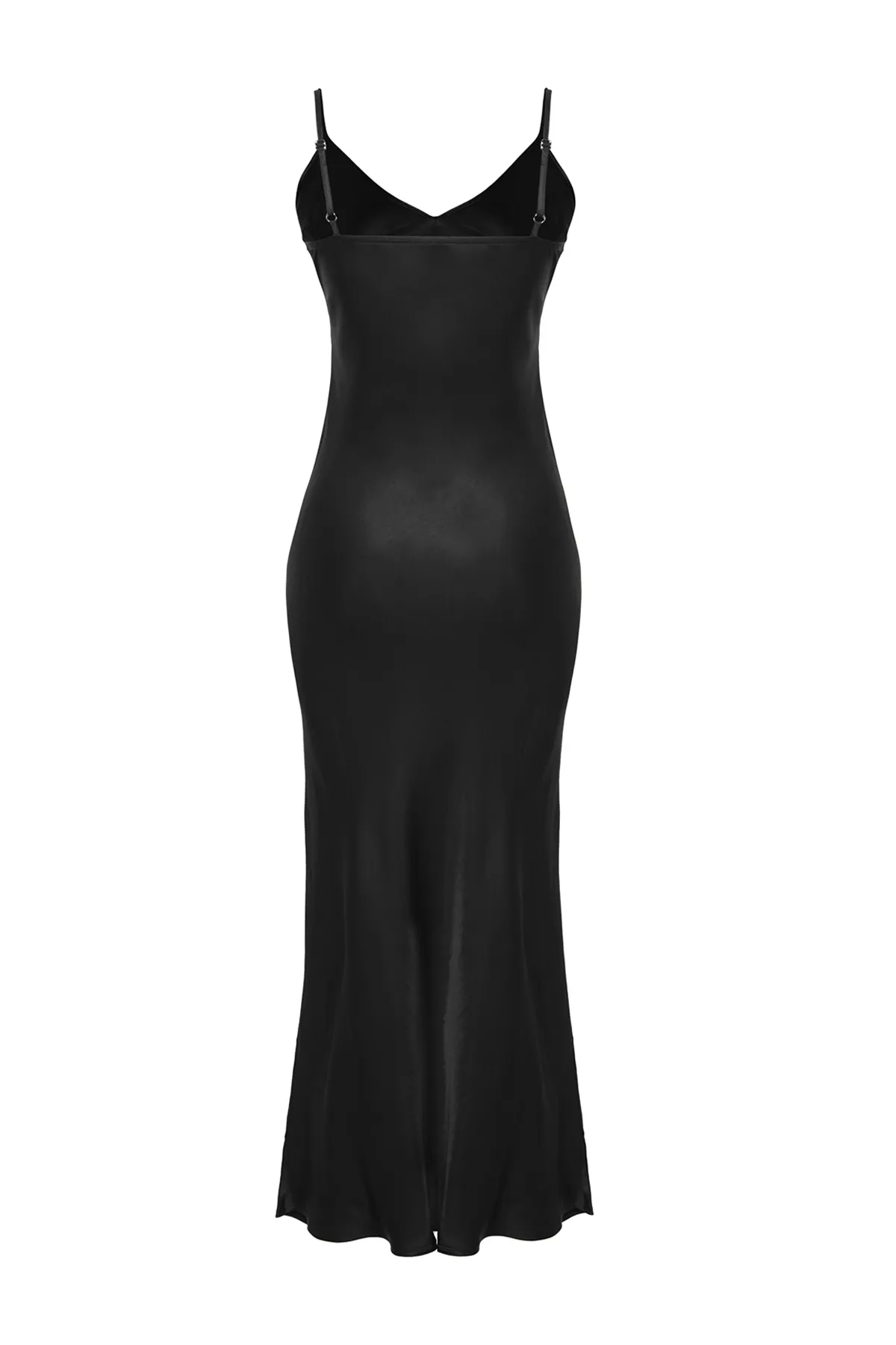 Trendyol Collection  Schwarzes, gerade geschnittenes Maxi-Webkleid mit Trägern TWOSS24EL00163
