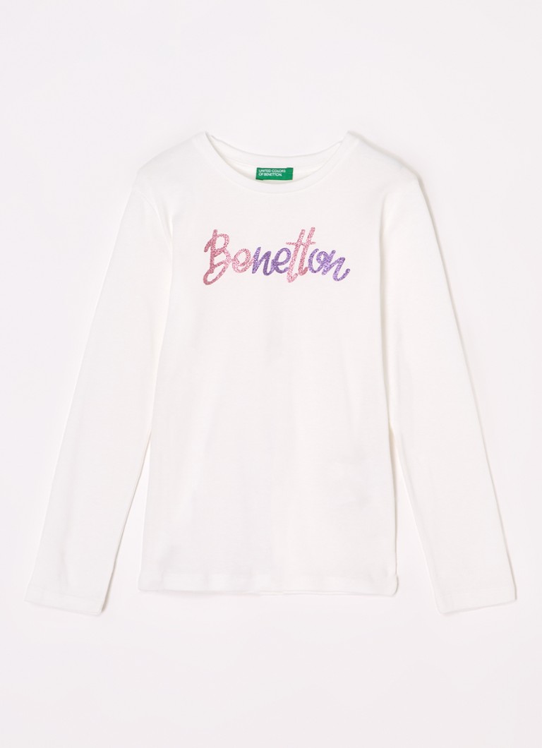 Benetton košulja dugih rukava sa šljokicama i printom logotipa