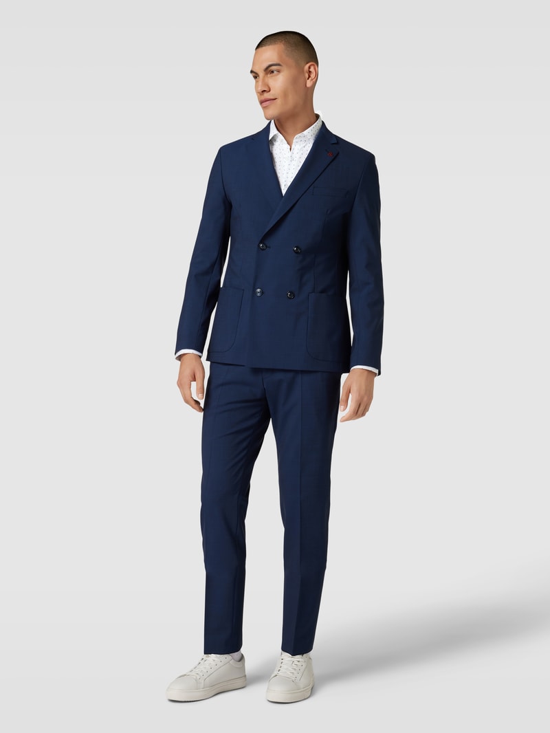 Slim Fit Business-Hemd mit Allover-Muster Modell 'Bari' in weiß