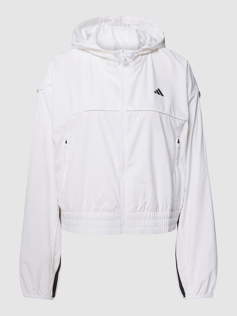 Sweatjacke mit Label-Details in weiß
