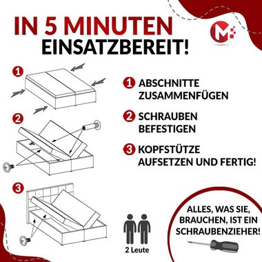 MKS MÖBEL Boxspringbett DEGAS, Modern Doppelbett mit Multipocket-Matratze