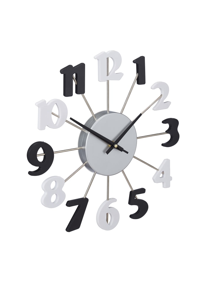 relaxdays Wanduhr in Schwarz/Weiß günstig kaufen onesize