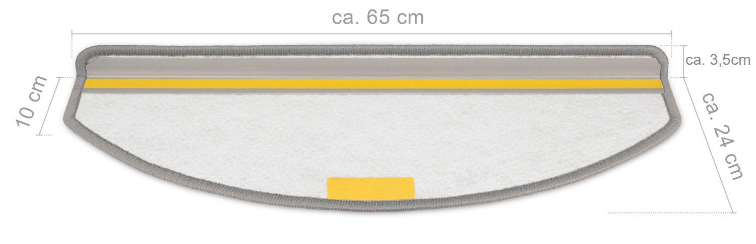 Stufenmatte Stufenmatten Sonate Halbrund Einzeln und SparSet's, Metzker®, halbrund, Höhe: 7 mm, 15 Stück im Set - Beige