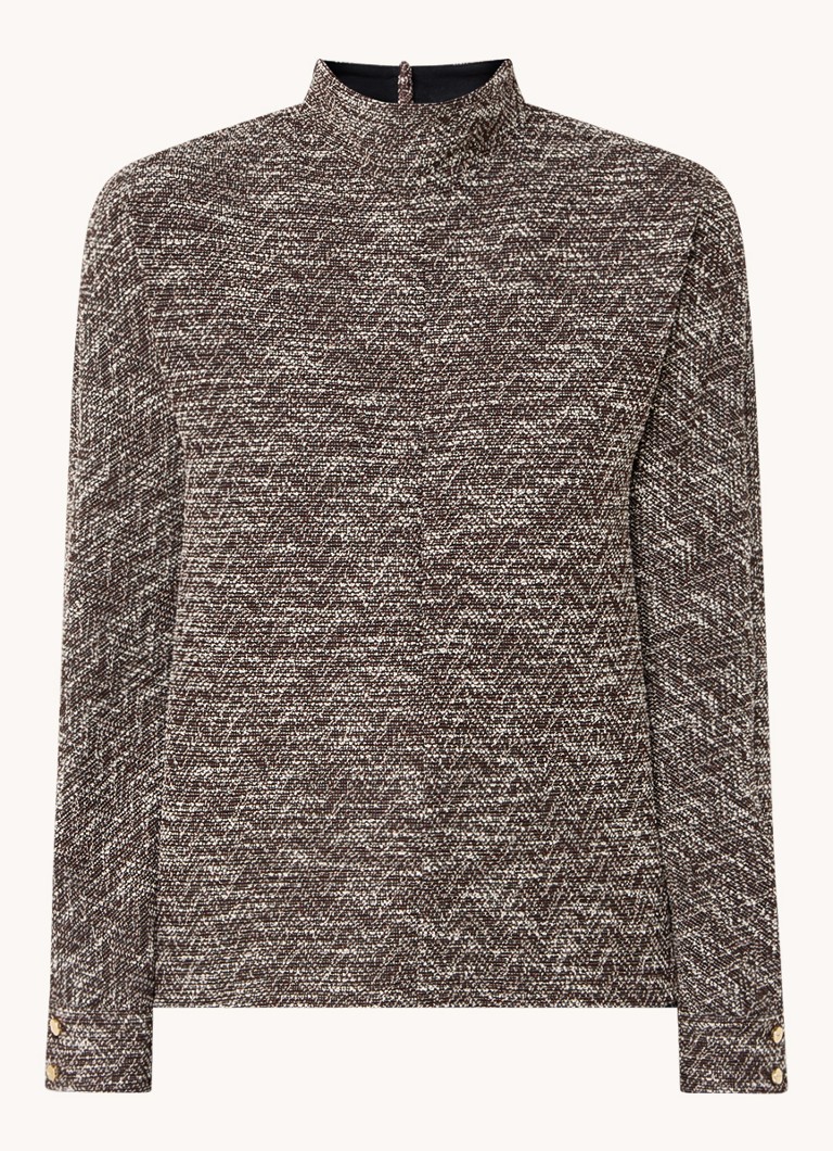 Vanilia Top with tweed look and stand-up collar