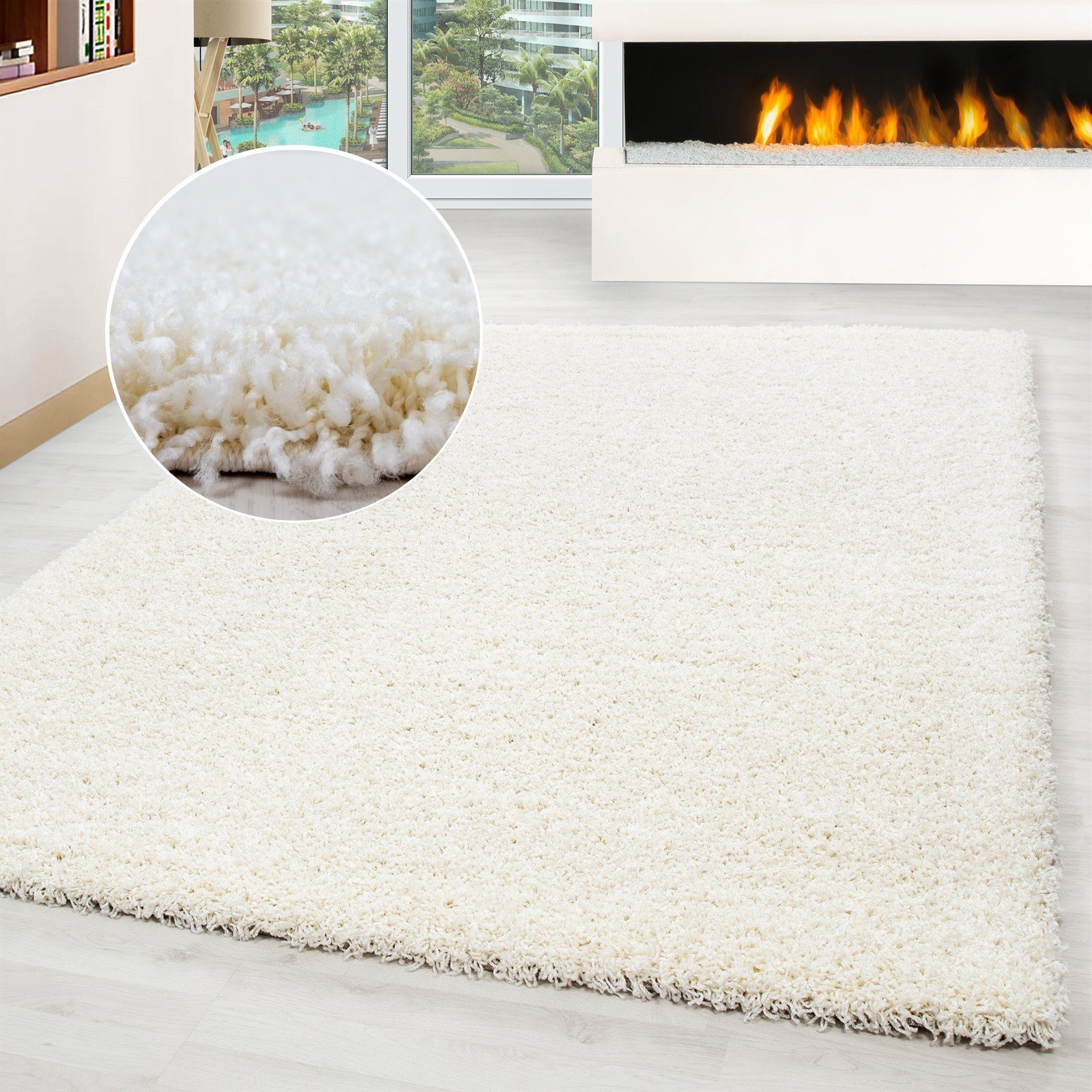 Hochflor-Teppich Teppich Shaggy Hochflorteppich Wohnzimmer Schlafzimmer Langflor, Miovani, Rechteckig, Höhe: 30 mm