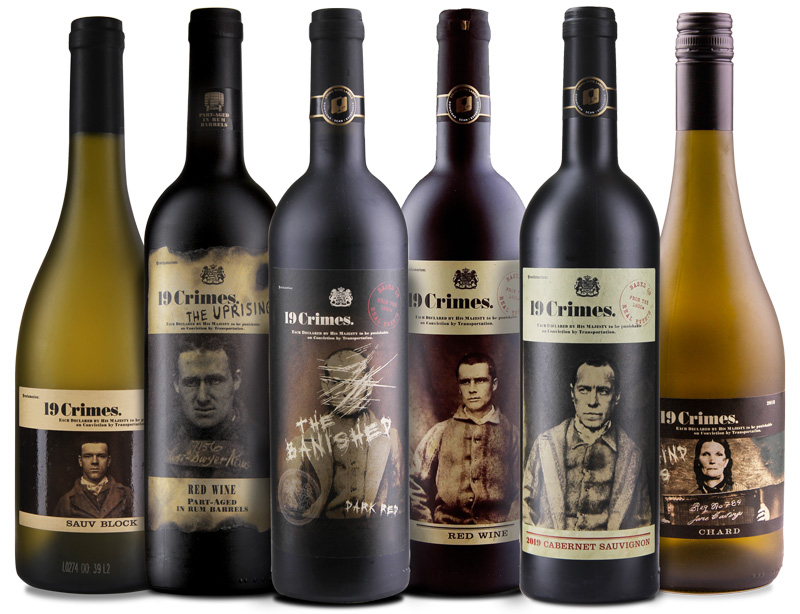 6er Probierpaket 19 Crimes Weine