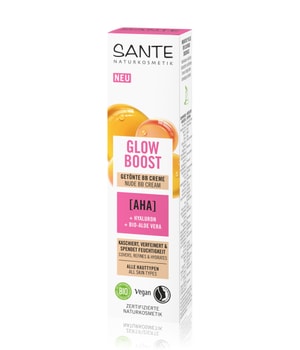 Sante Glow Boost getönte BB Creme mit AHA, Hyaluron & Bio Aloe-Vera BB Cream-30 ml