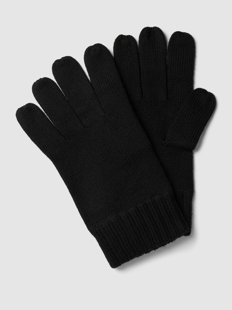 Handschuhe mit gerippten Abschlüssen in schwarz