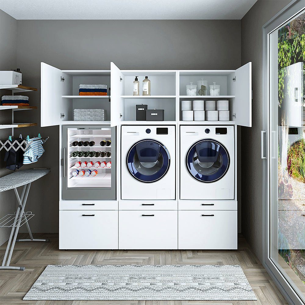 Roomart Waschmaschinenumbauschrank (Waschmaschinenschrank für Waschküche Mehrzweckschrank Trocknerschrank)