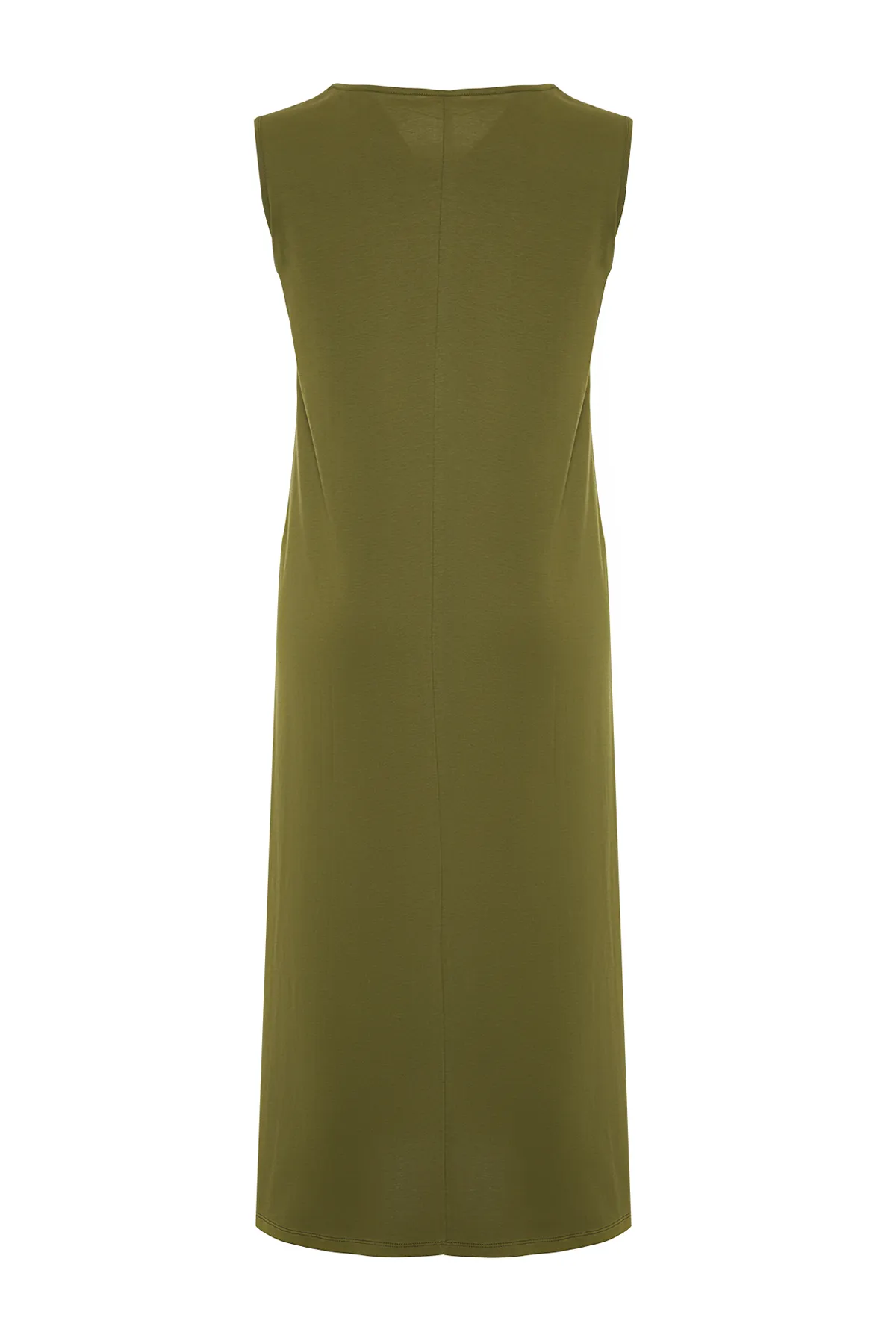 Trendyol Modest  Khakifarbenes, ärmelloses Kleid mit Futter und Unterlage TCTSS21UK0034